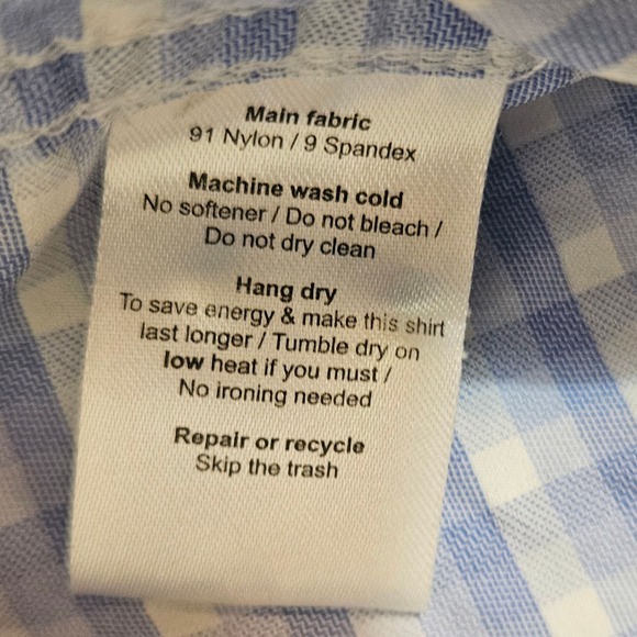 Poncho Western Button Down Fishing Shirt 3XL Blue White Checkered Long Sleeve - Picture 4 of 7